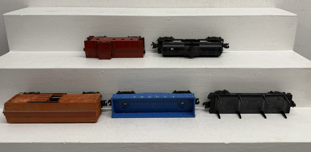 Lionel Vintage O Freight Cars: 3461, 3656, 6025, 6042 & 6357 [5] VG