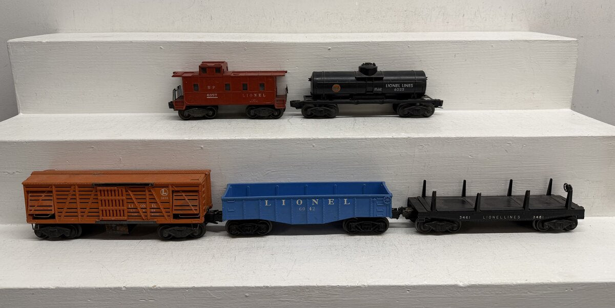 Lionel Vintage O Freight Cars: 3461, 3656, 6025, 6042 & 6357 [5] VG