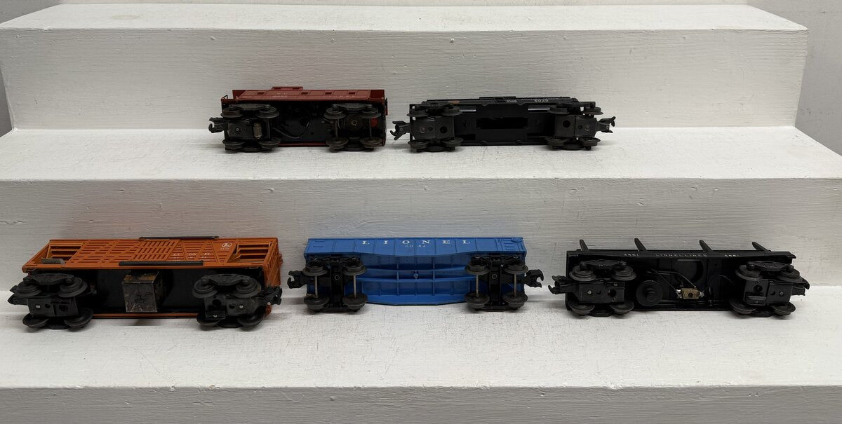 Lionel Vintage O Freight Cars: 3461, 3656, 6025, 6042 & 6357 [5] VG