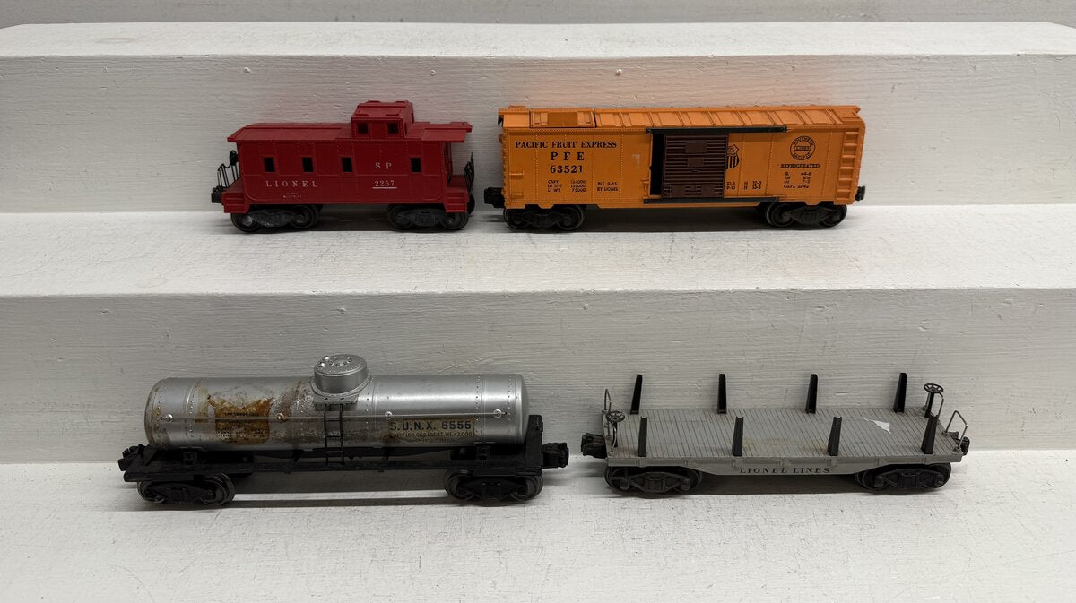 Lionel Vintage O Freight Cars: 2257, 2411, 6555, 63521 [4] VG