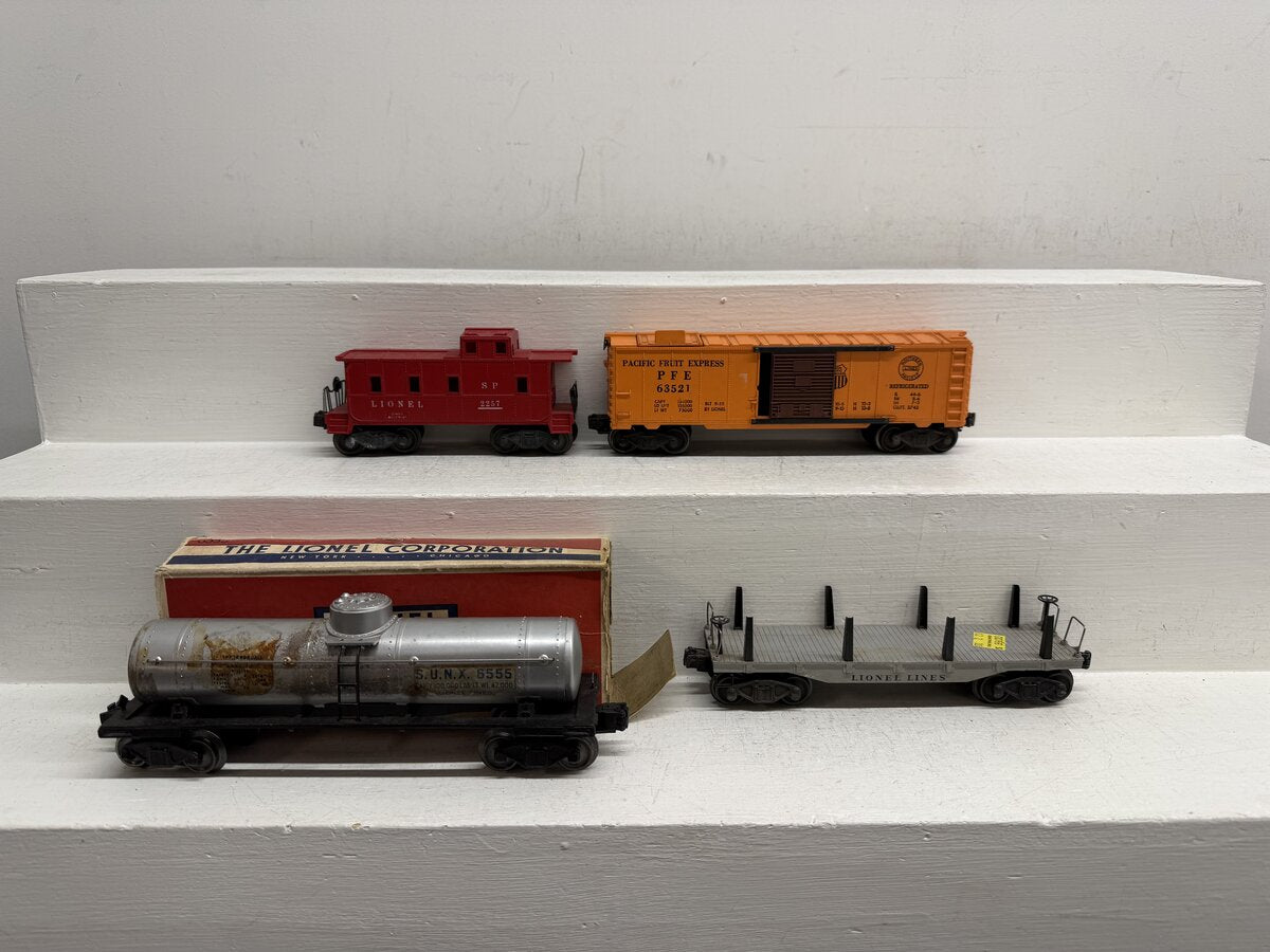 Lionel Vintage O Freight Cars: 2257, 2411, 6555, 63521 [4] VG