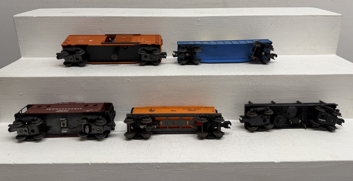 Lionel Vintage O Freight Cars: 3461, 6162, 6417, 6465, 3484-25 [5] VG