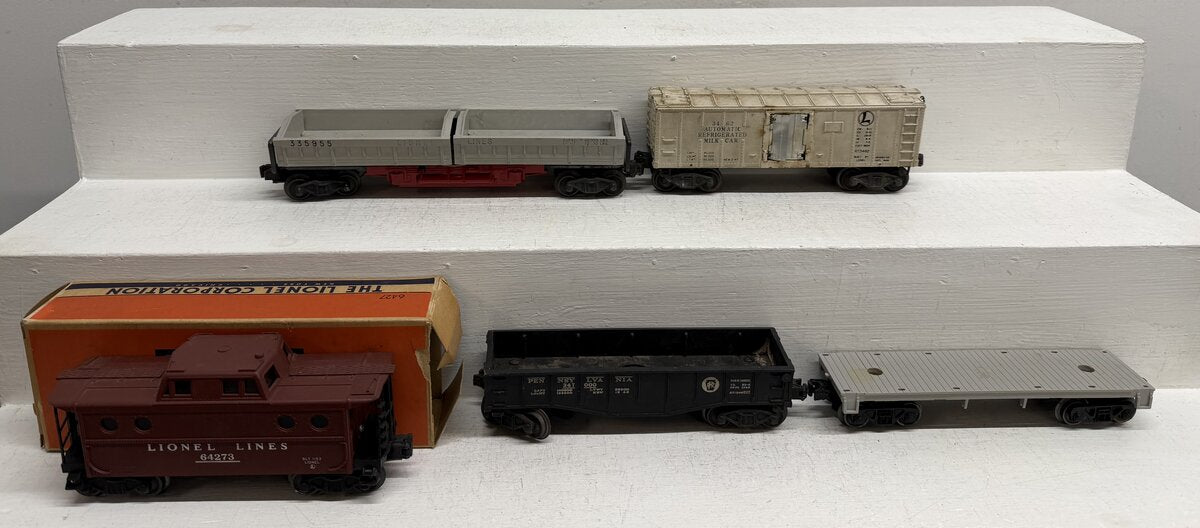 Lionel Vintage O Operating & Freight Cars: 2452X, 3462, 6401, 6427, 3359-55 [5] VG