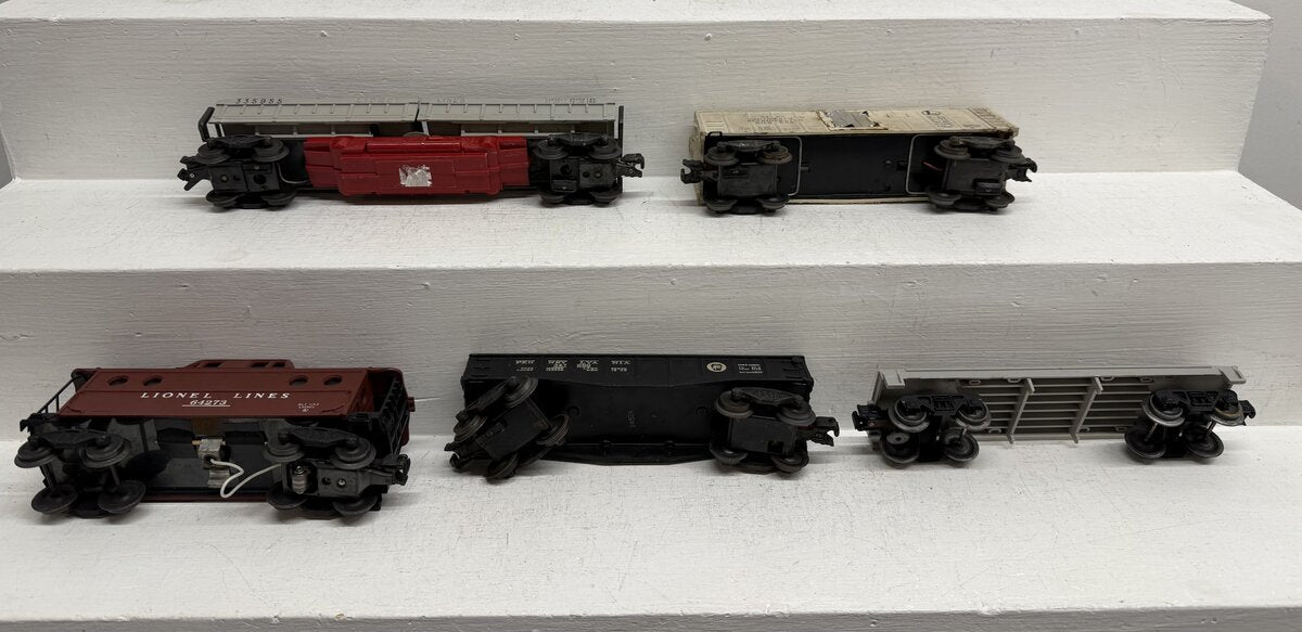 Lionel Vintage O Operating & Freight Cars: 2452X, 3462, 6401, 6427, 3359-55 [5] VG