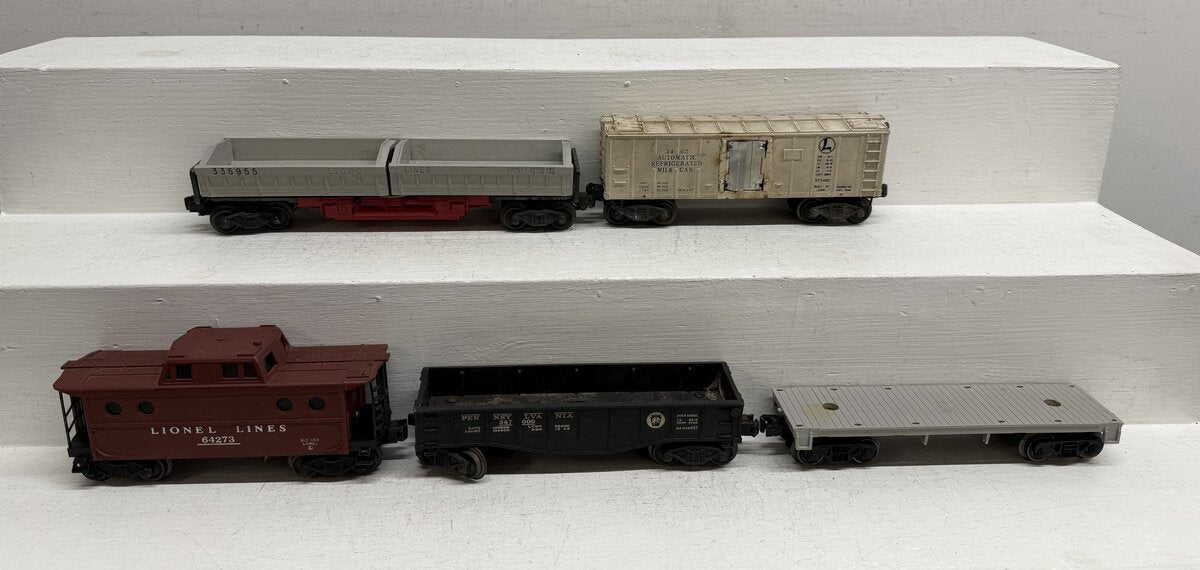 Lionel Vintage O Operating & Freight Cars: 2452X, 3462, 6401, 6427, 3359-55 [5] VG