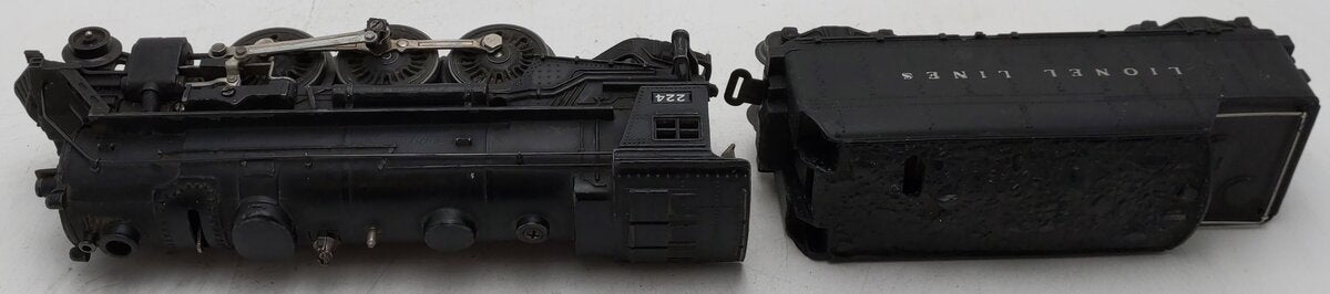 Lionel 224 Vintage O 2-6-2 Die-Cast Steam Loco w/6466WX Tender VG