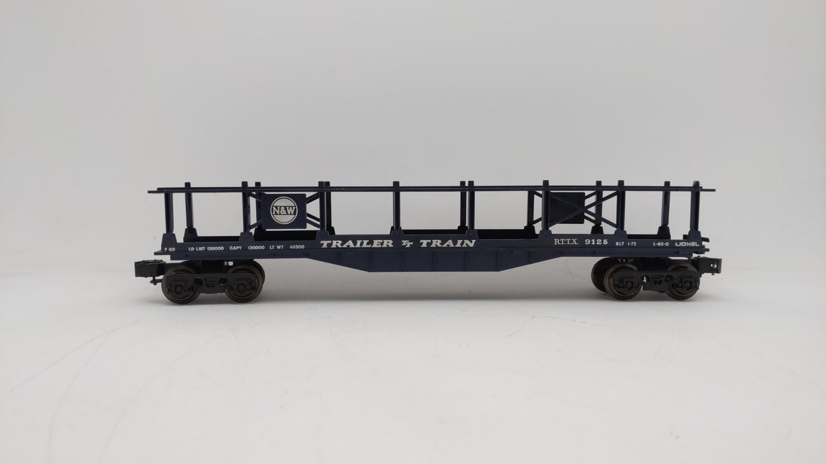 Lionel 6-9125 O Gauge N&W Trailer Train 2-Tier Auto Carrier EX