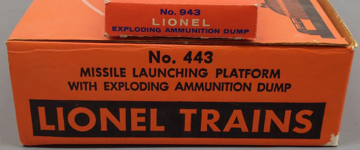 Lionel 443 Vintage O Missile Launching Platform w/Exploding Ammunition Dump [2] VG/Box