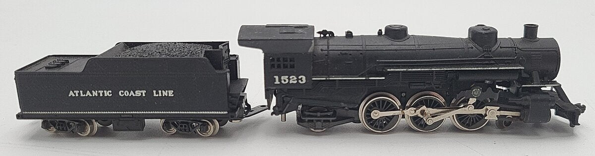 Atlas 2117 N Scale Atlantic Coastline 4-6-2 Steam Locomotive & Tender #1523 VG