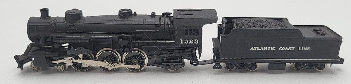 Atlas 2117 N Scale Atlantic Coastline 4-6-2 Steam Locomotive & Tender #1523 VG