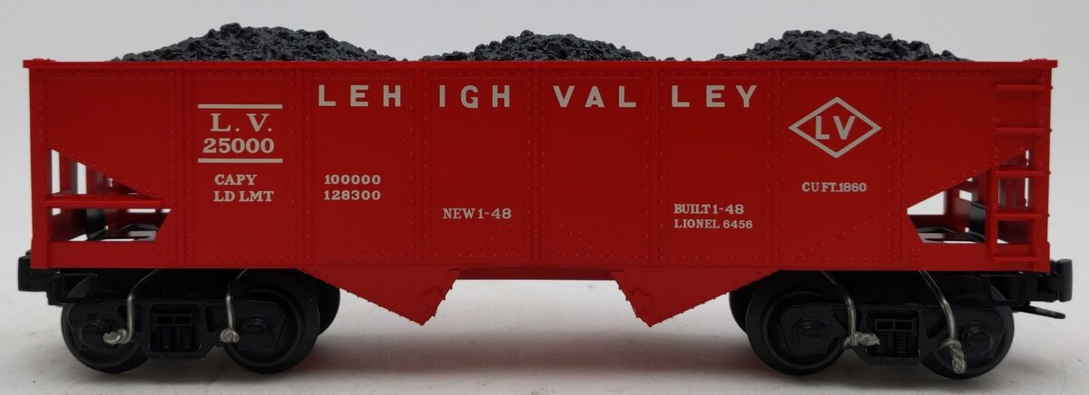 Lionel 6-19341 O Gauge Lehigh Valley "6456" 2-Bay Hopper #25000 EX