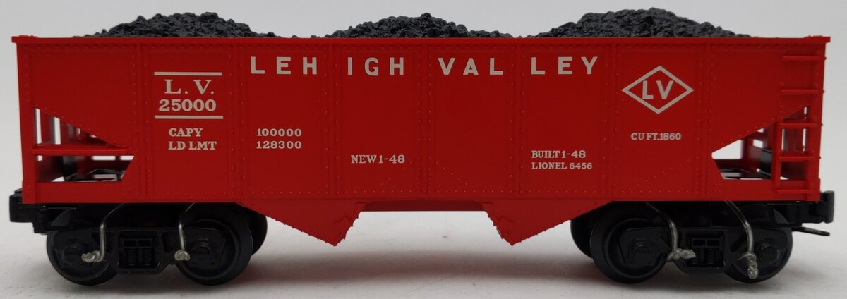 Lionel 6-19341 O Gauge Lehigh Valley "6456" 2-Bay Hopper #25000 EX