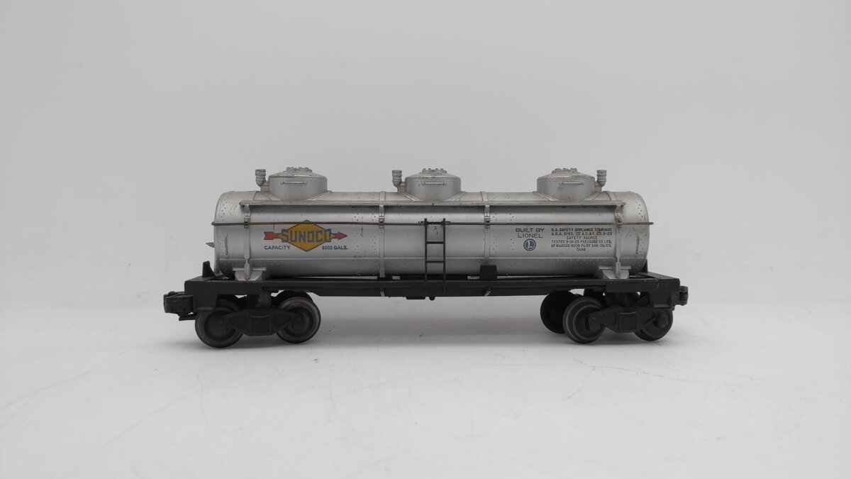Lionel 6-16152 O Gauge Sunoco 3-Dome Tank Car #6415 EX