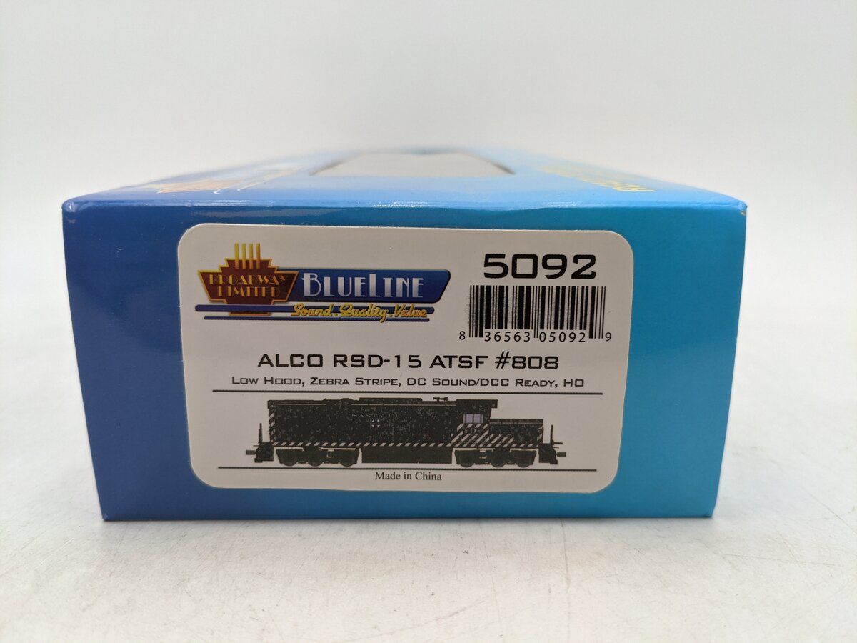 Broadway Limited 5092 HO Santa Fe Alco RSD15 Low Hood Blue Line™ #808 EX/Box
