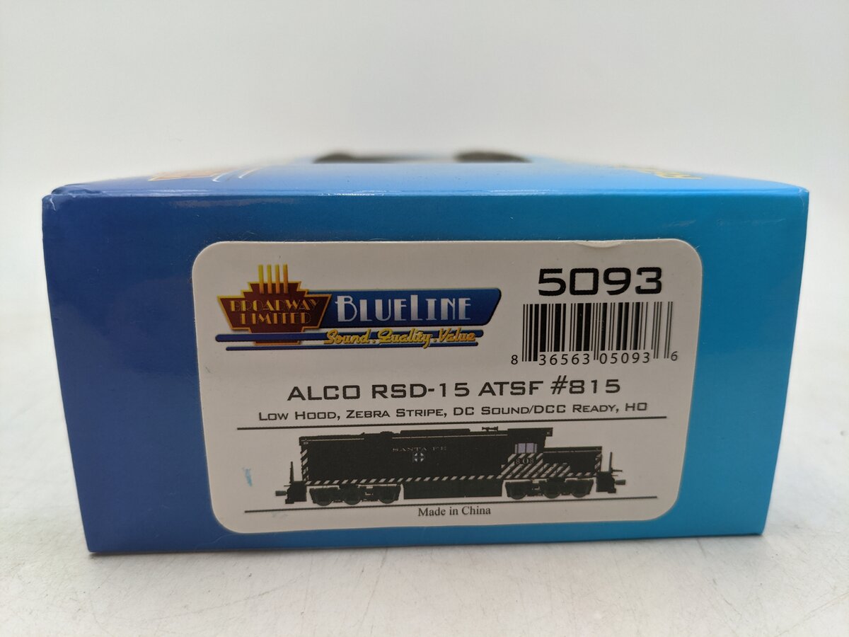Broadway Limited 5093 HO Santa Fe Alco RSD15 Low Hood Blue Line™ #815 EX/Box