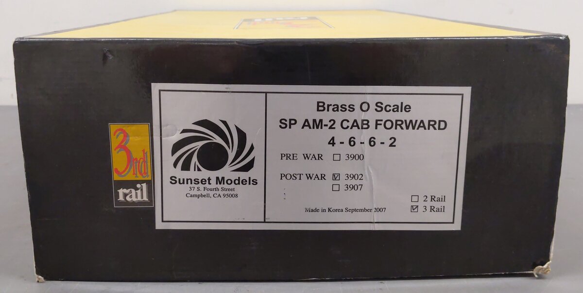3rd Rail 3902 O BRASS Southern Pacific AM-2 Cab Forward 4-6-6-2 Steam Loco #3902 VG/Box