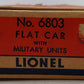 Lionel 6804 Vintage O Flatcar w/ USMC AA Gun Truck & Sound Truck VG/Box