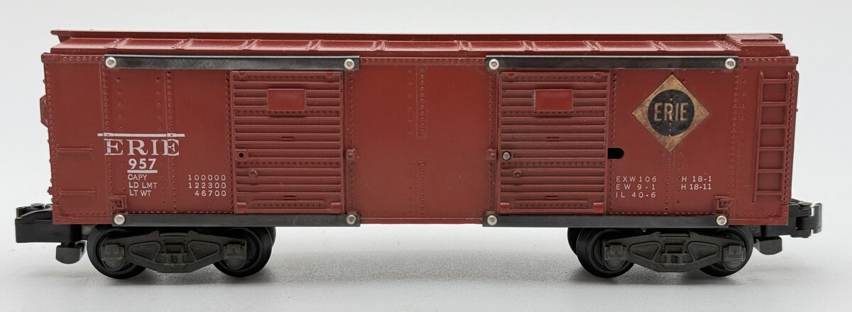 American Flyer 957 VIntage S Erie Operating Tuscan/White Boxcar VG