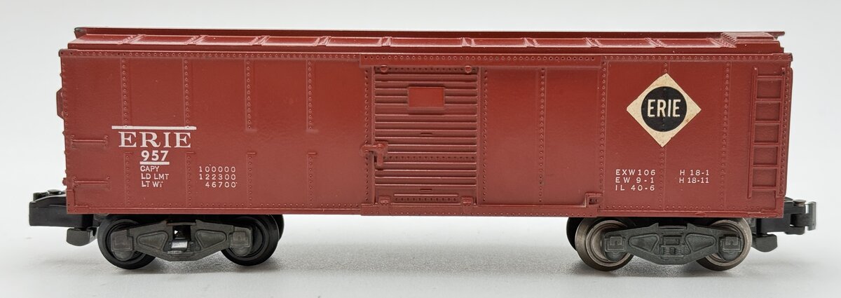 American Flyer 957 VIntage S Erie Operating Tuscan/White Boxcar VG