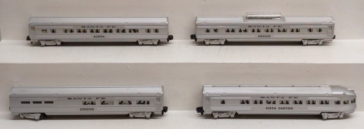 American Flyer 6-48944 S Scale Santa Fe Super Chief 4-Car Passenger Set VG/Box
