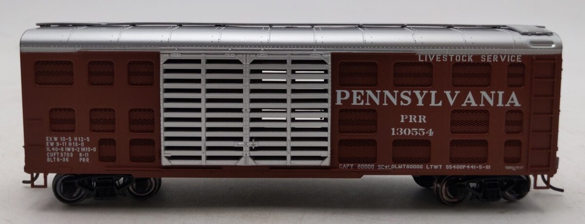 Bowser K-11 HO Scale Pennsylvania Railroad 40' Stock Car #130554 LN/Box