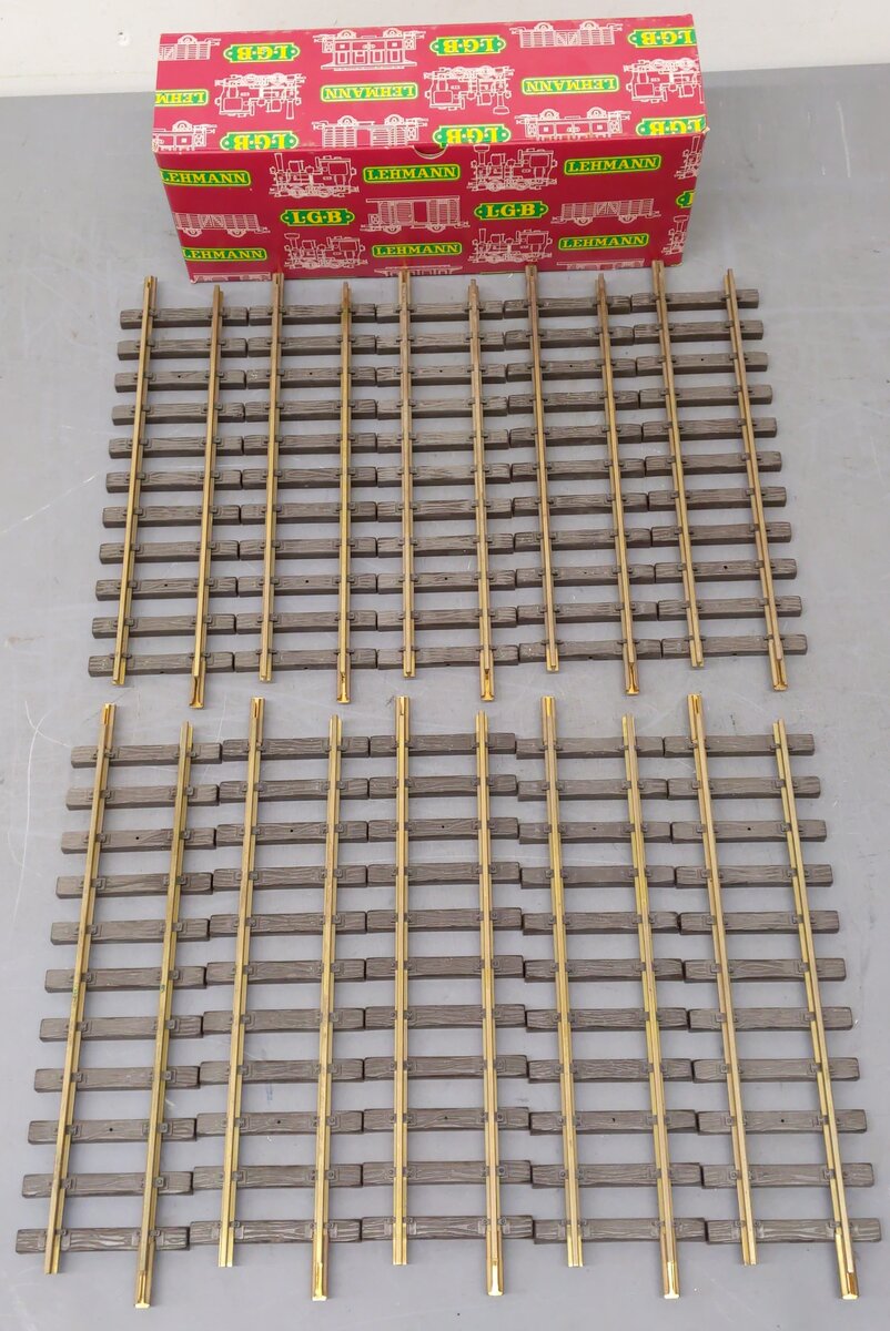 LGB 1000 G Scale 12 Inch Straight Track Sections (10) EX/Box