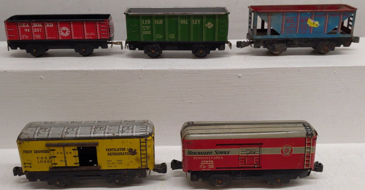 Marx S Gauge Assorted Freight Cars; 37970, 10966, 28500, 91257, 86000 [5]