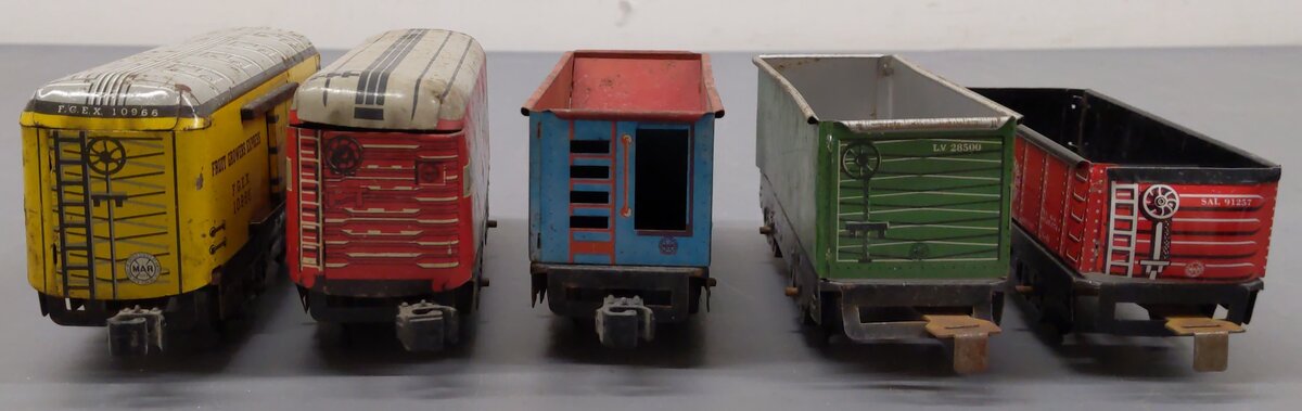 Marx S Gauge Assorted Freight Cars; 37970, 10966, 28500, 91257, 86000 [5]