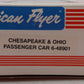 American Flyer 6-48901 S Gauge Chesapeake & Ohio Passenger Coach Car VG/Box