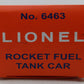 Lionel 6463 O Gauge Rocket Fuel Double Dome Tank Car EX/Box