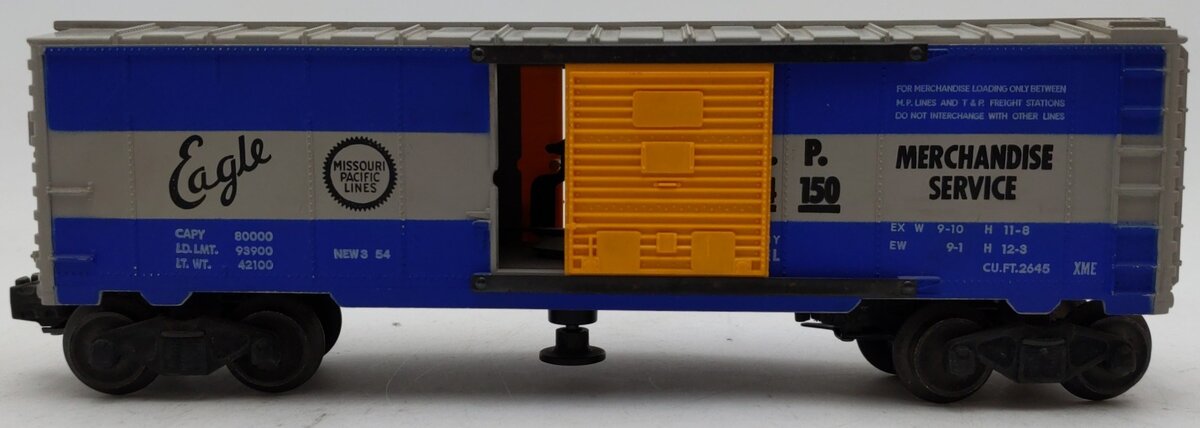 Lionel 3494-150 VIntage O Missouri Pacific Operating Boxcar VG/Box