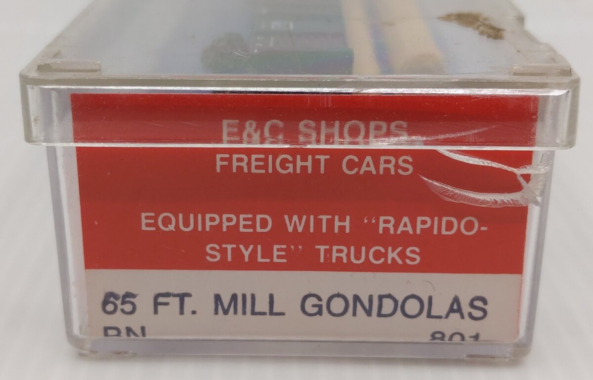 E&C Shops 801 N Scale Burlington Northern 65' Mill Gondola w/Load #580440 LN/Box
