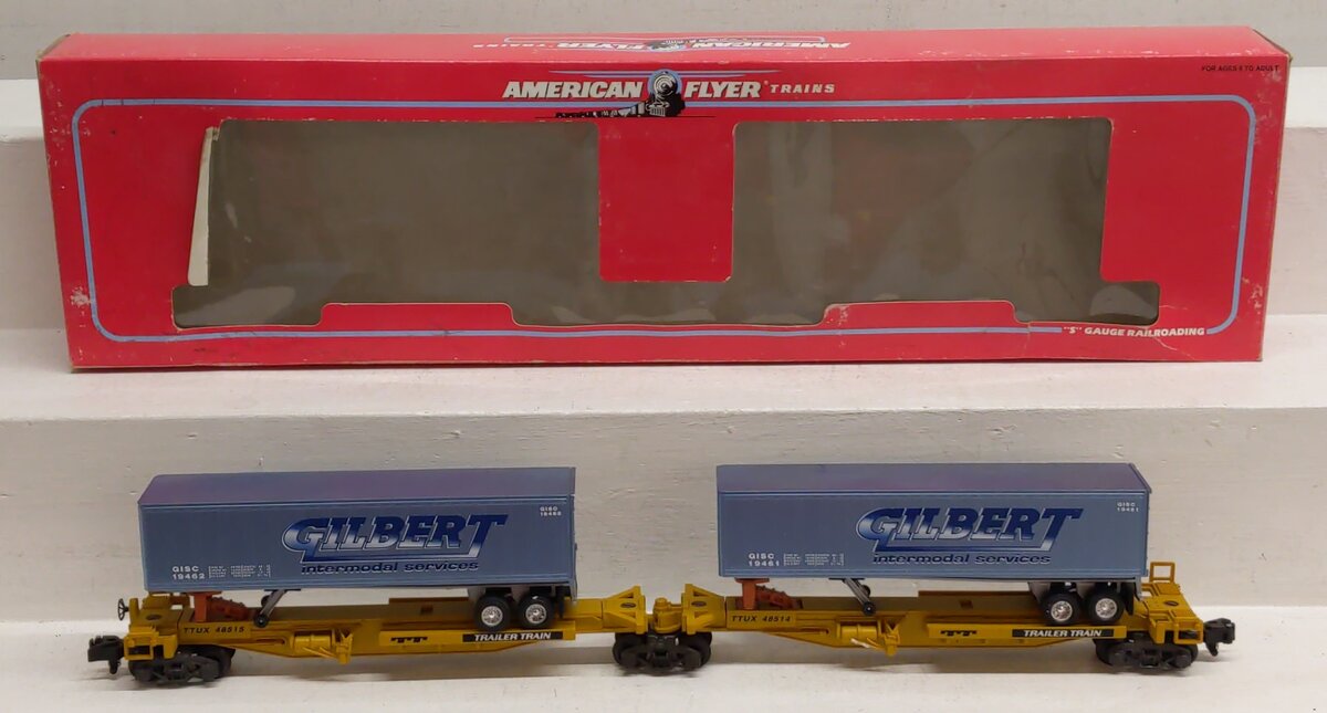 American Flyer 6-48514 S Scale Gilbert Intermodal TTUX Set EX/Box