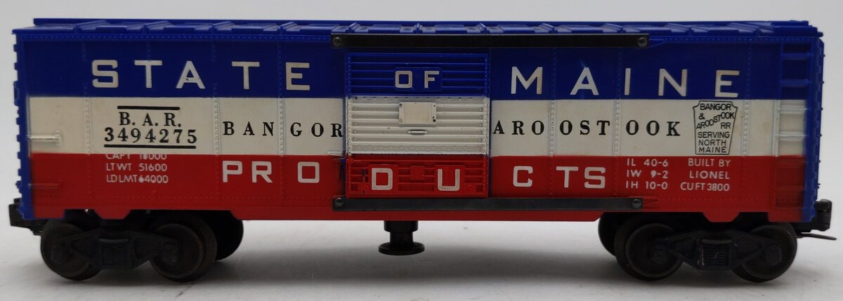 Lionel 3494-275 Vintage O State of Maine Operating Boxcar VG