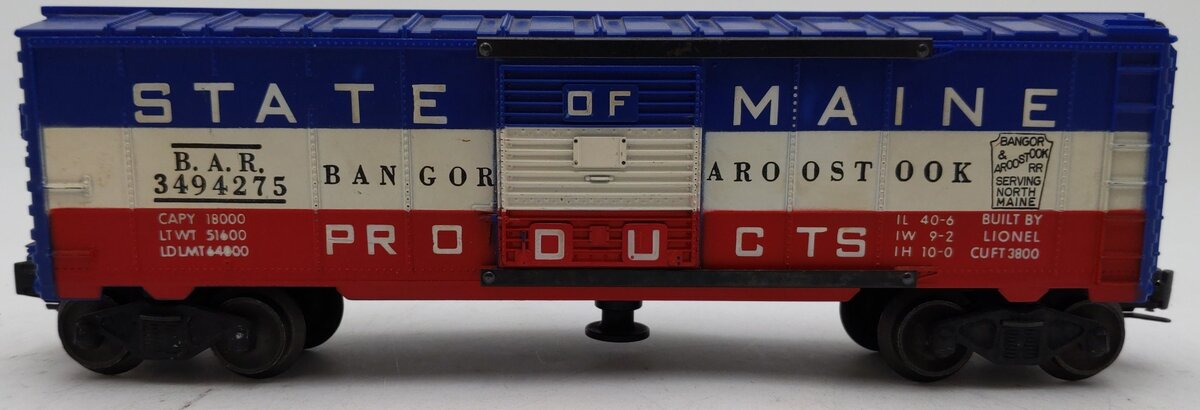 Lionel 3494-275 Vintage O State of Maine Operating Boxcar VG