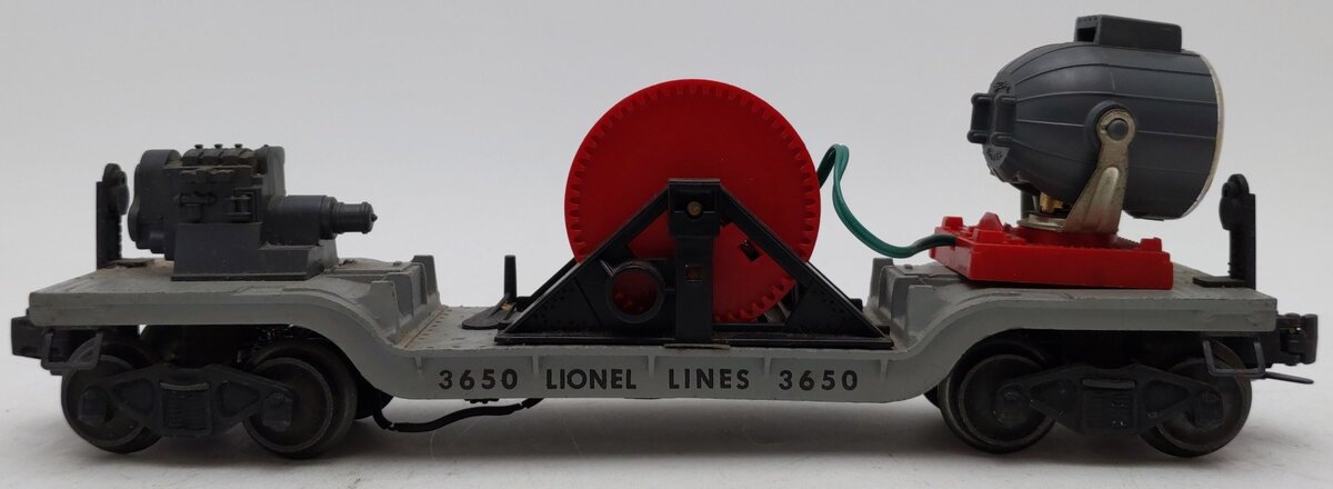 Lionel 3650 Vintage O Lionel Lines Gray Operating Extension Searchlight Car VG/Box
