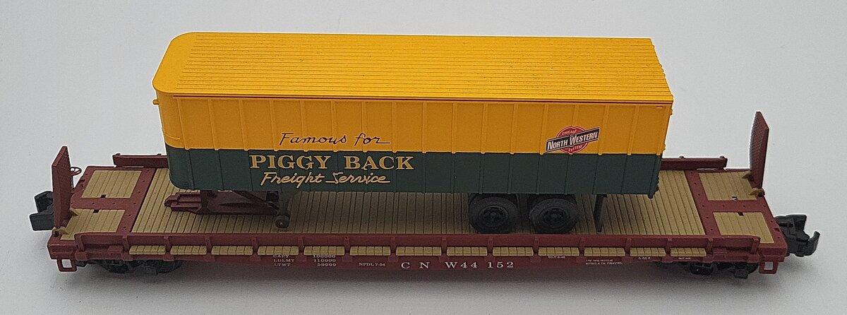 S Scale Piggyback Chicago and Northwestern Trailer Car #44152 LN