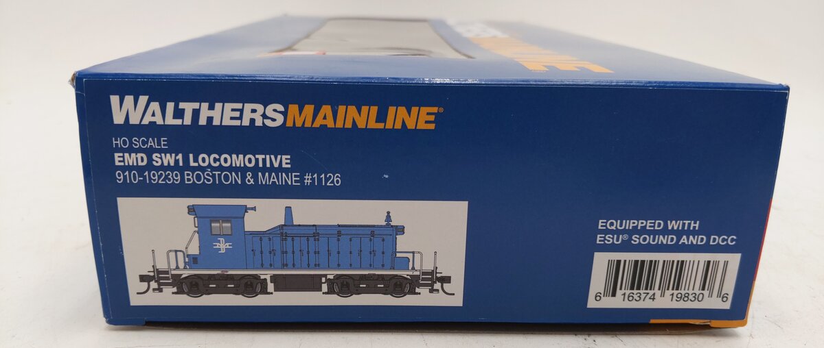 Walthers 910-19239 HO BM EMD SW1 Diesel Locomotive ESU Sound & DCC #1126 EX/Box