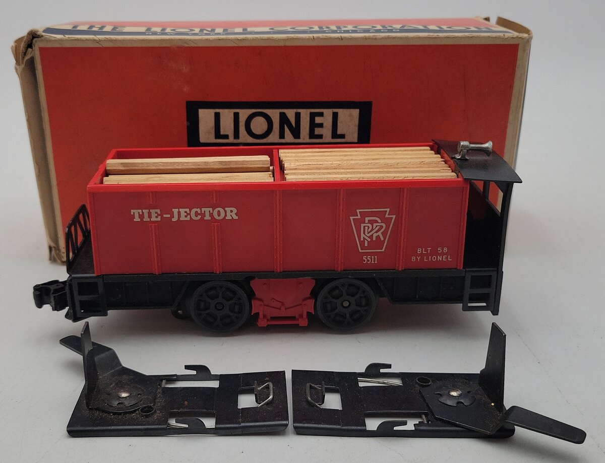 Lionel 55 Vintage O Gauge Postwar Pennsylvania Railroad Operating Tie-Jector Car EX/Box