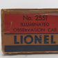 Lionel 2551 Vintage O Canadian Pacific Banff Park Aluminum Observation Car EX/Box