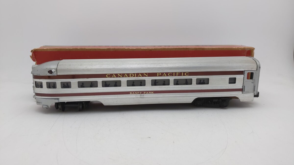 Lionel 2551 Vintage O Canadian Pacific Banff Park Aluminum Observation Car EX/Box