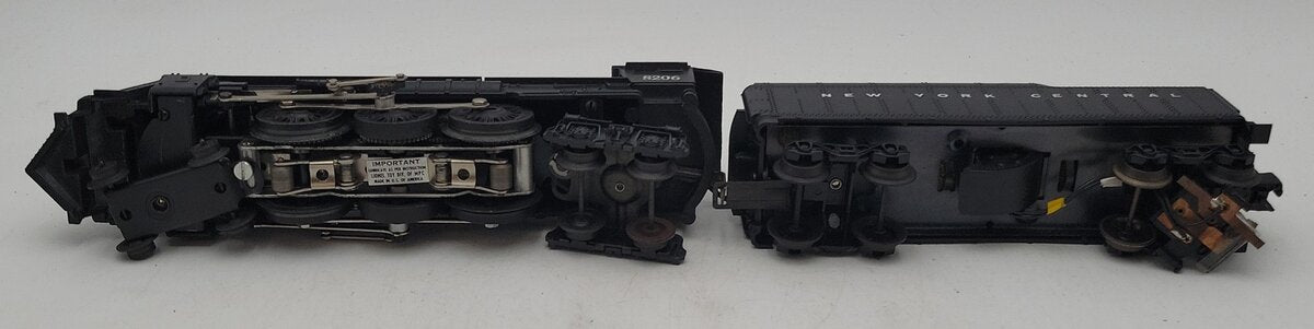 Lionel 6-8206 O Gauge New York Central Hudson 4-6-4 Steam Locomotive & Tender VG