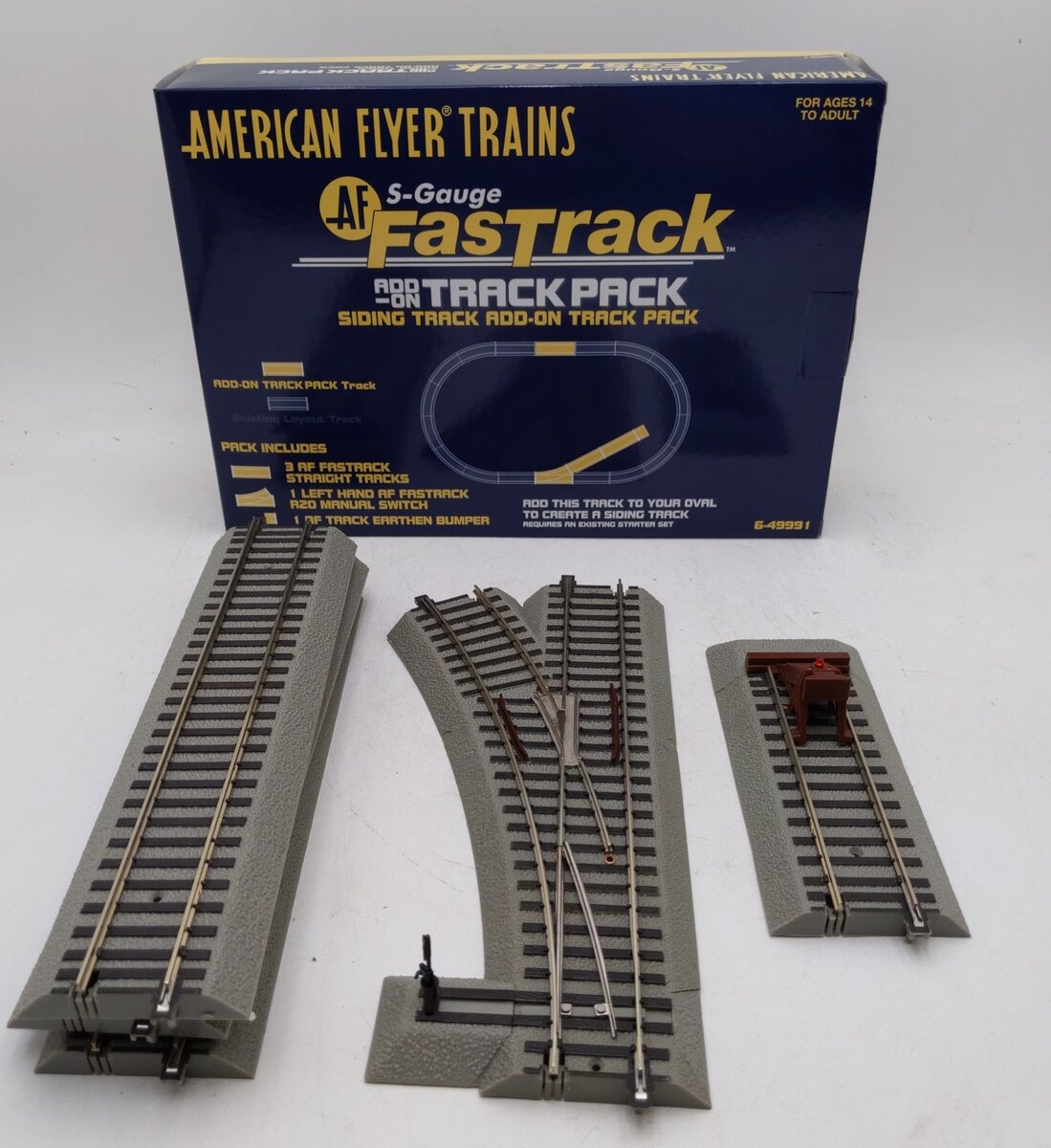 American Flyer 6-49991 S Scale FasTrack Siding Track Add-On Track Pack LN/Box