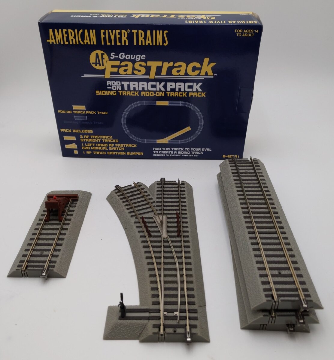 American Flyer 6-49991 S Scale FasTrack Siding Track Add-On Track Pack LN/Box