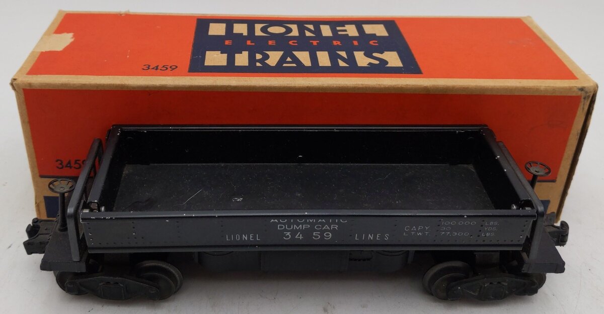 Lionel 3459 Vintage O Lionel Lines Black Operating Ore Dump Car VG/Box
