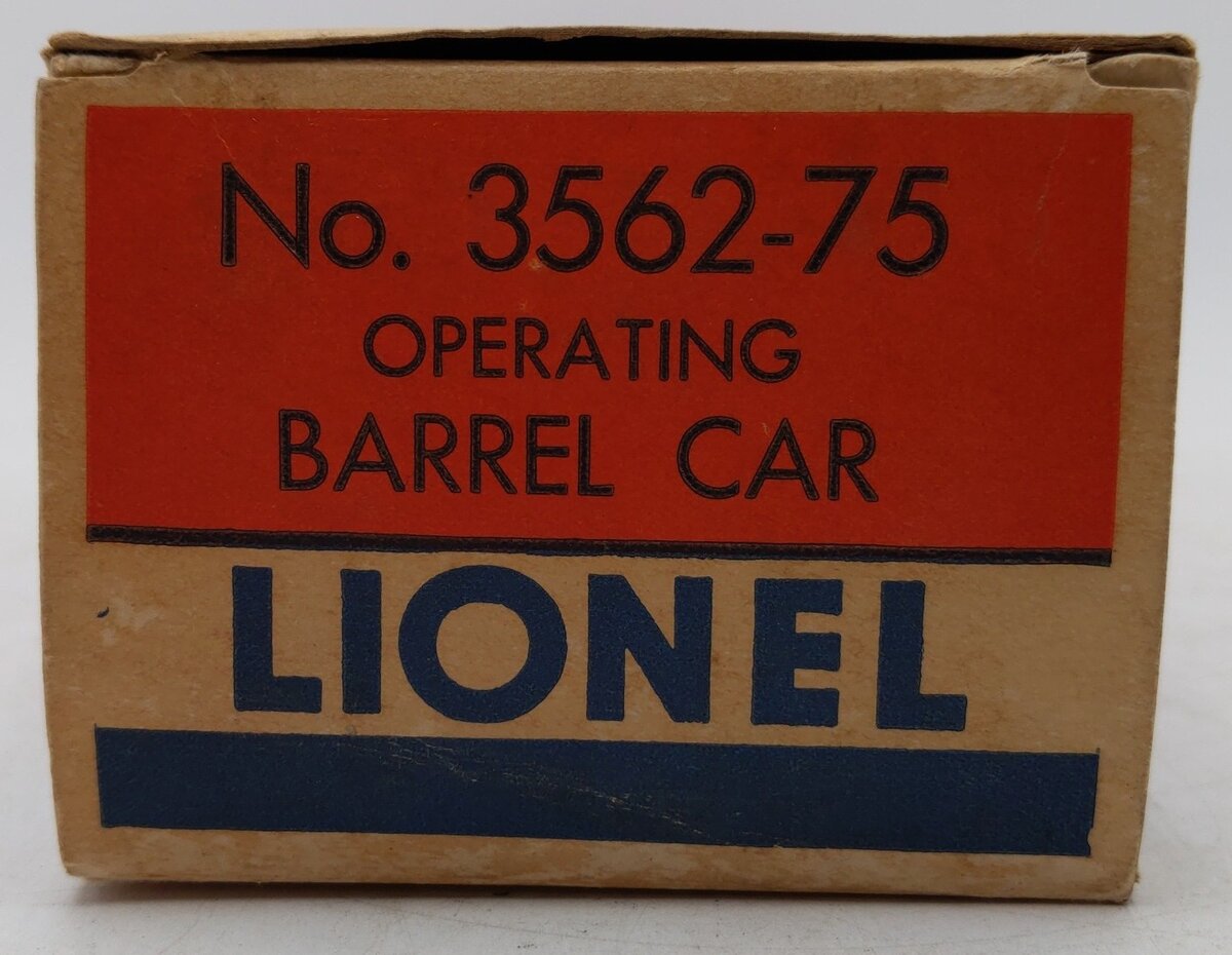 Lionel 3562-75 Vintage O Orange AT&SF Operating Barrel Car VG/Box