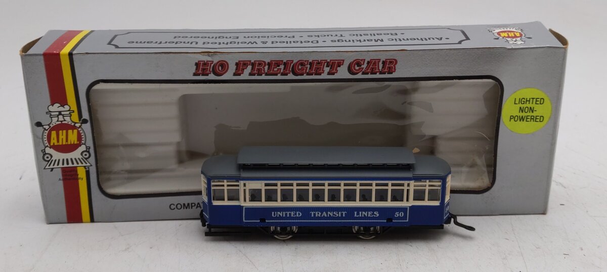 AHM 5301F HO Scale United Transit Lines Birney Trolley #50 EX/Box