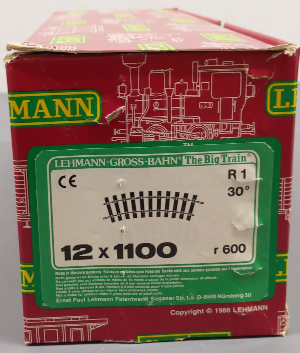 LGB 1100 G Scale 30 Degree Curved Track Sections (12) EX/Box