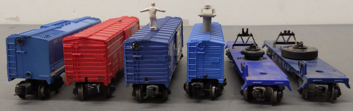 Lionel O Gauge Assorted Freight Cars; 3530, 3424, 6480, 3357, 3419x2 [6] VG