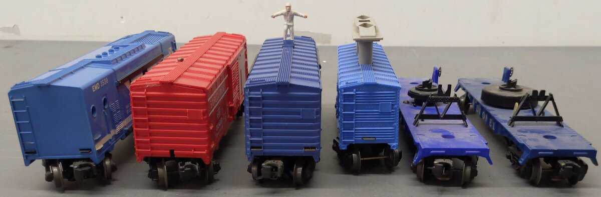Lionel O Gauge Assorted Freight Cars; 3530, 3424, 6480, 3357, 3419x2 [6] VG